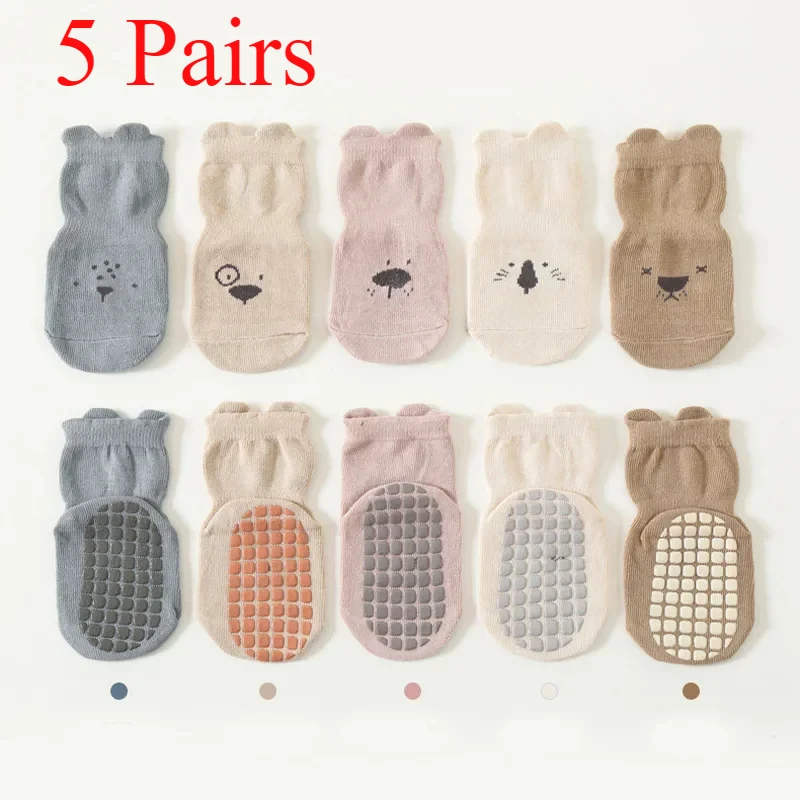 Unisex Baby Socks Non Slip - 3/5 Pasang Kaus Kaki Kasual Bernapas