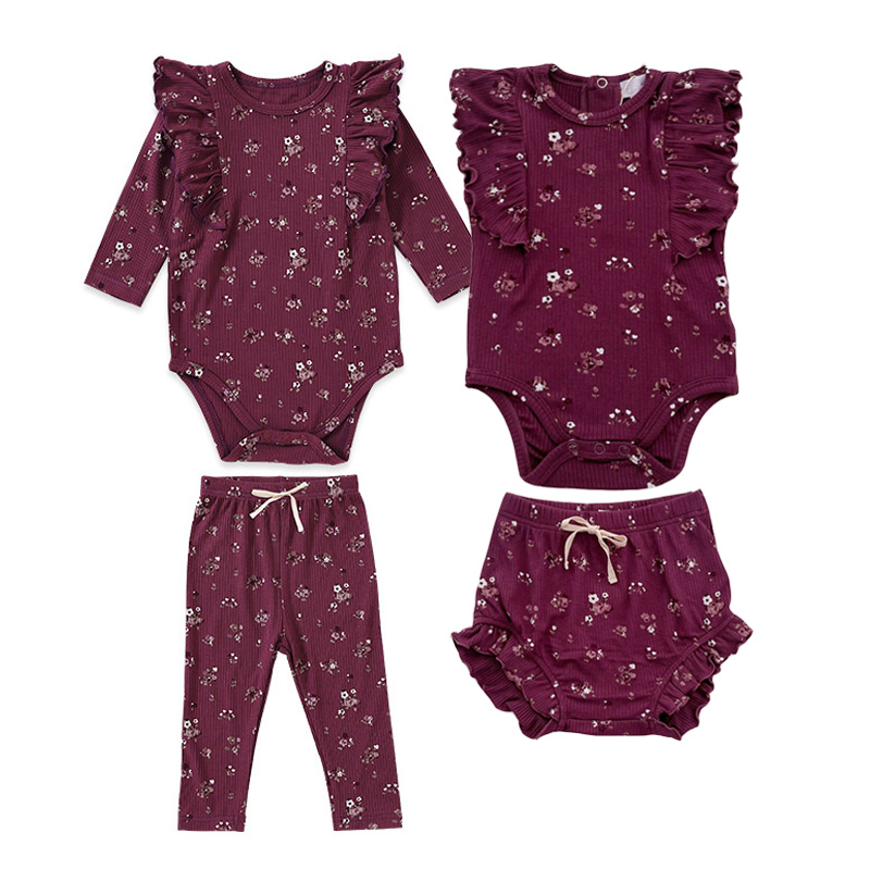 Newborn Baby Girl Romper Floral - Setelan pakaian bayi perempuan, baju bayi