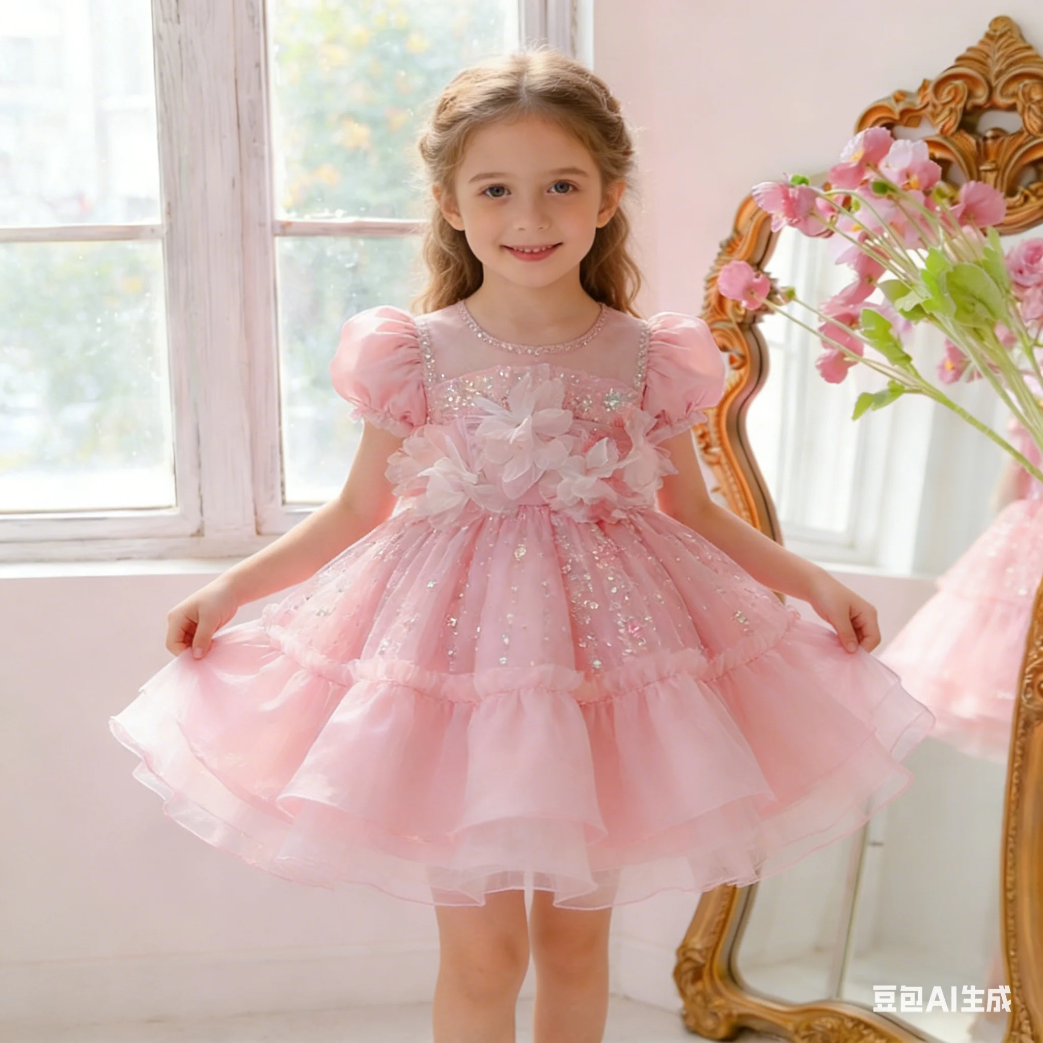 Gaun Putri Berumbai untuk Anak - Toddler Girl Tulle Party Dress ulasan dan harga