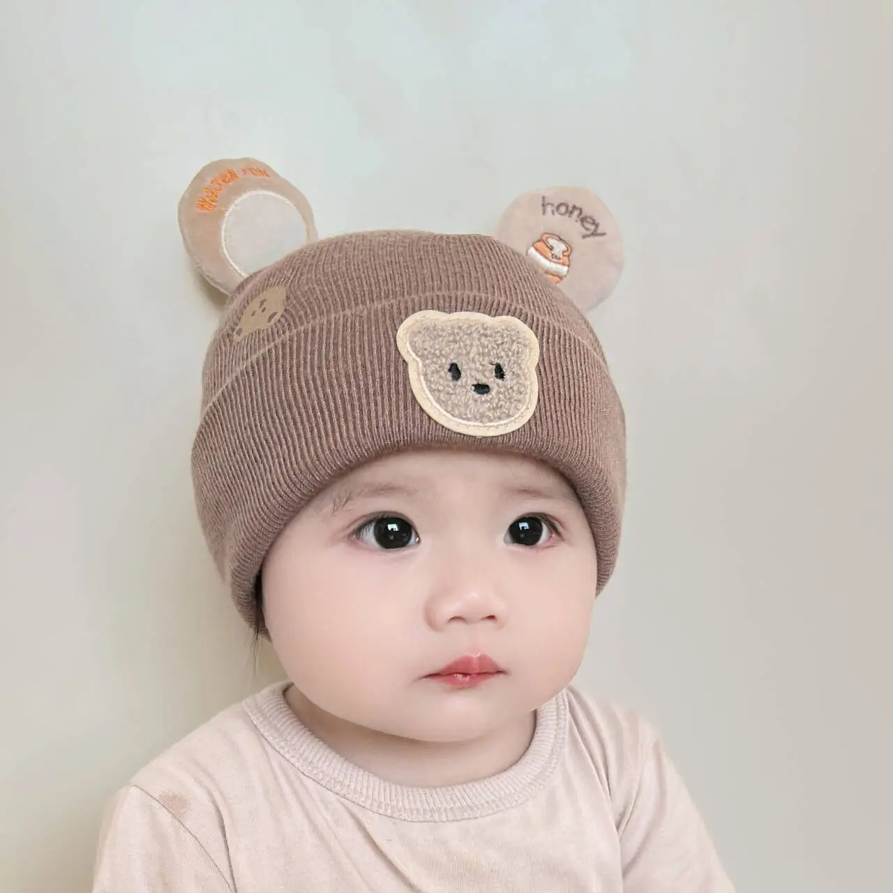 Topi Beanie Bayi Hangat Musim  - Infant Beanie Hat With Ears ulasan dan harga